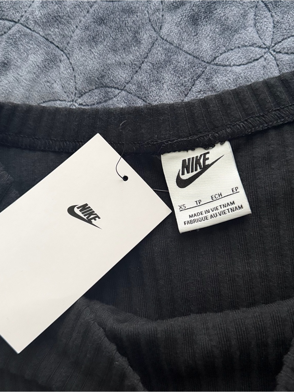 Nike Black Ribbed Mini Skirt with Subtle Swoosh